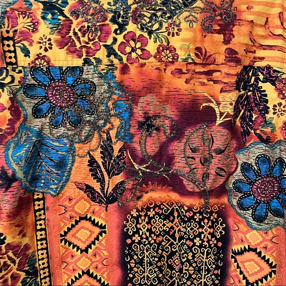 Coldwater Creek women’s shacket, M, tribal/ floral print - Picture 6 of 9